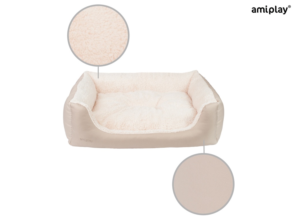 Amiplay Aspen XXL-koiranpeti sohva beige 114x90x25cm