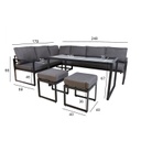 Puutarharyhmä LEIPZIG pöytä, kulmasohva, 2 rahia