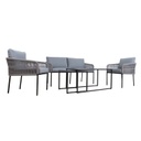 Garden furniture set LEVINE 2 tables, sofa and 2 chairs, grey