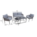 Garden furniture set LEVINE 2 tables, sofa and 2 chairs, grey