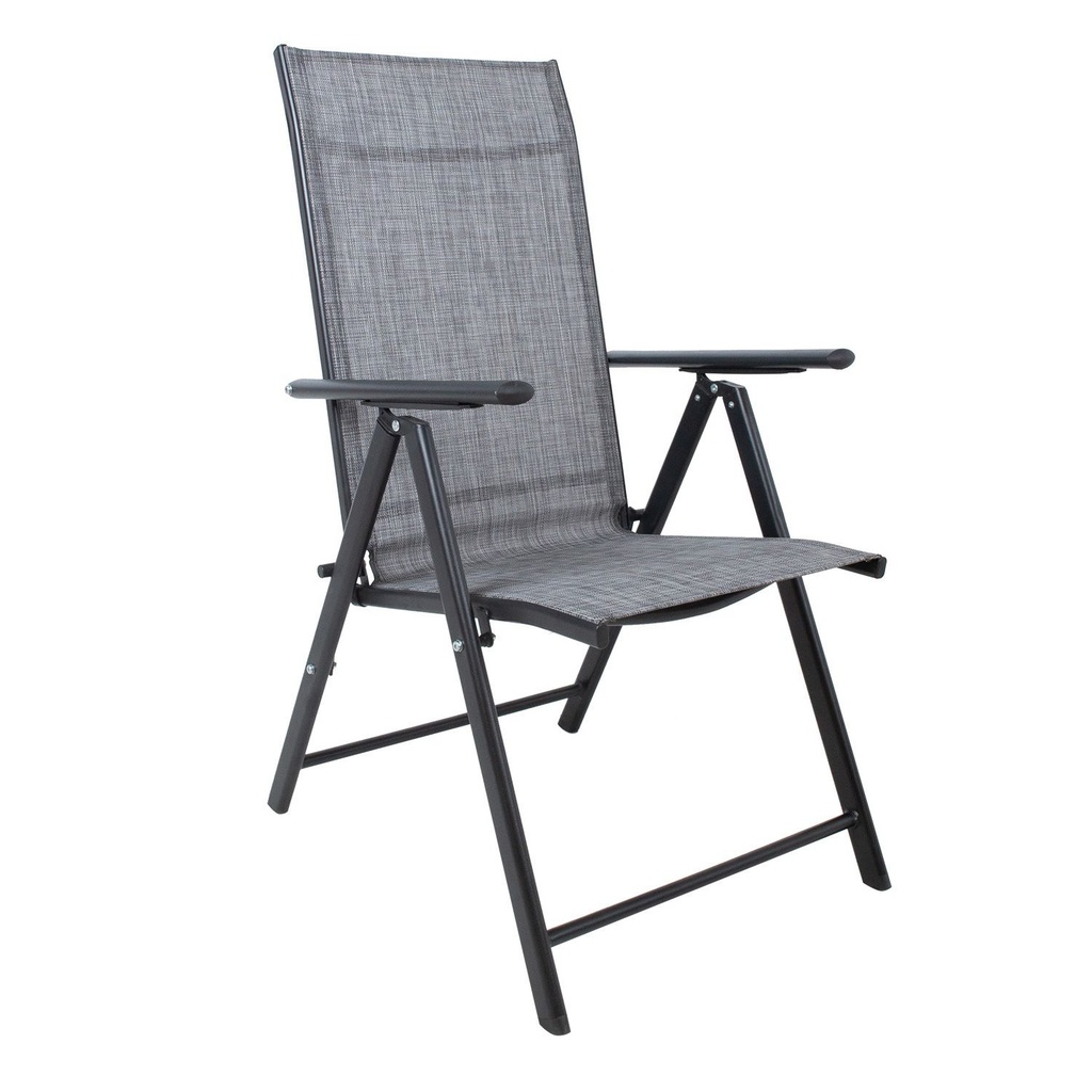 Garden furniture set DUBLIN table and 6 foldable chairs, grey