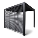 Lamelliseinä MIRADOR-111 puutarhakatokseen 4m, alumiinia 124xK238cm, tummanharmaa