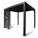 Lamelliseinä MIRADOR-111 puutarhakatokseen 4m, alumiinia 124xK238cm, tummanharmaa