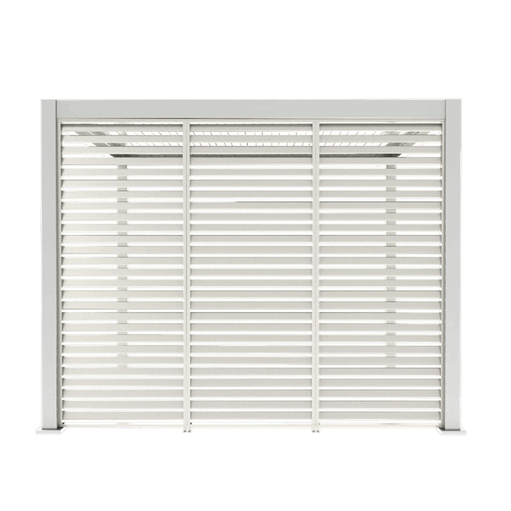 Lamelliseinä MIRADOR-111 puutarhakatokseen 4m, alumiinia 124xK238cm, valkoinen