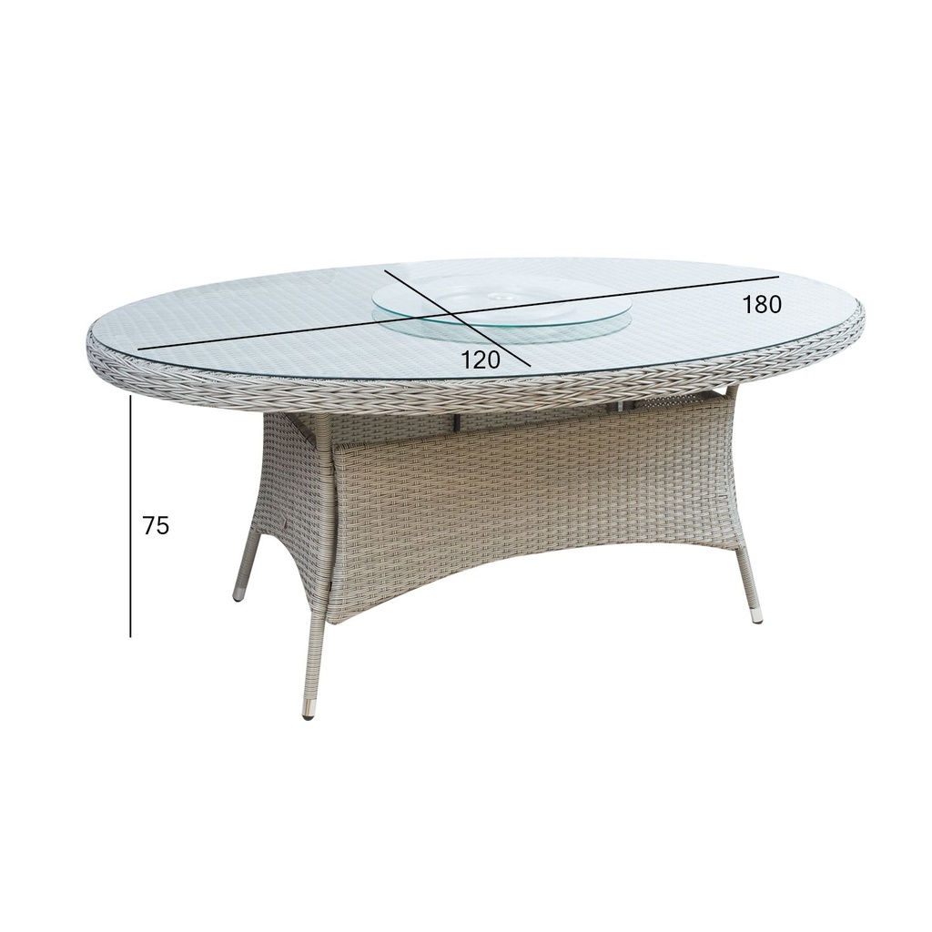 Table ASCOT 180x120xH75cm, grey