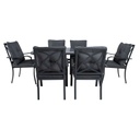 Puutarharyhmä BOSLER pöytä + 6 nojatuolia, grafiitti