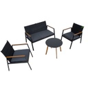 Puutarharyhmä ABER pöytä, sohva + 2 nojatuolia, grafiitti