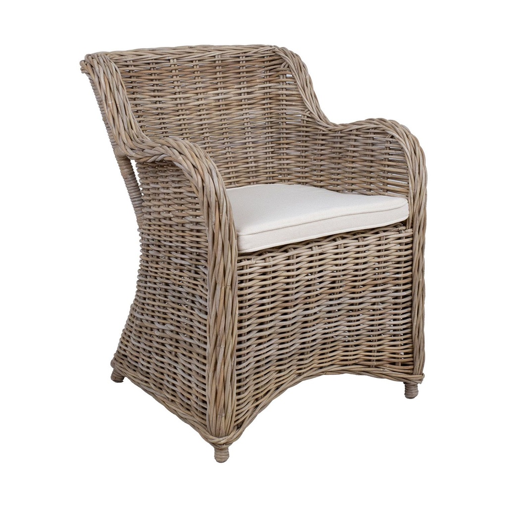 Puutarharyhmä KATALINA pöytä 120cm + 4 nojatuolia, beige/ruskea