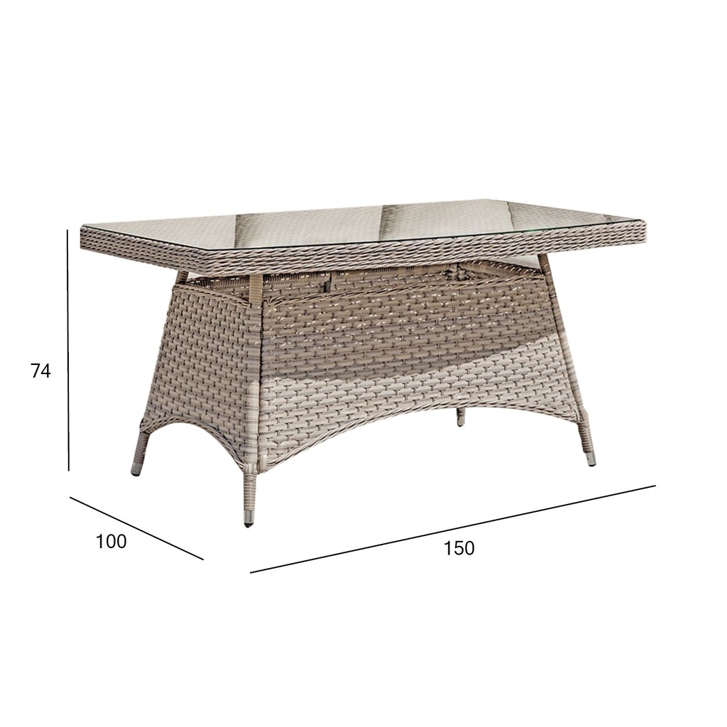 Table EDEN 150x100xH74cm, beige