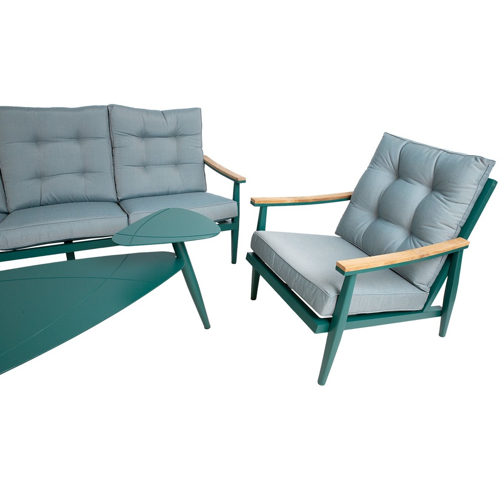 Garden furniture set CAVINE table, sofa and 2 chairs, green