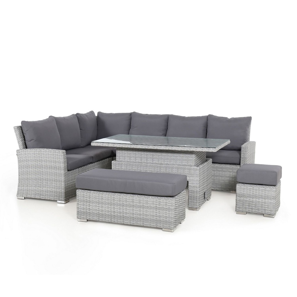 Garden furniture set ASCOT table, corner sofa, 2 ottomans