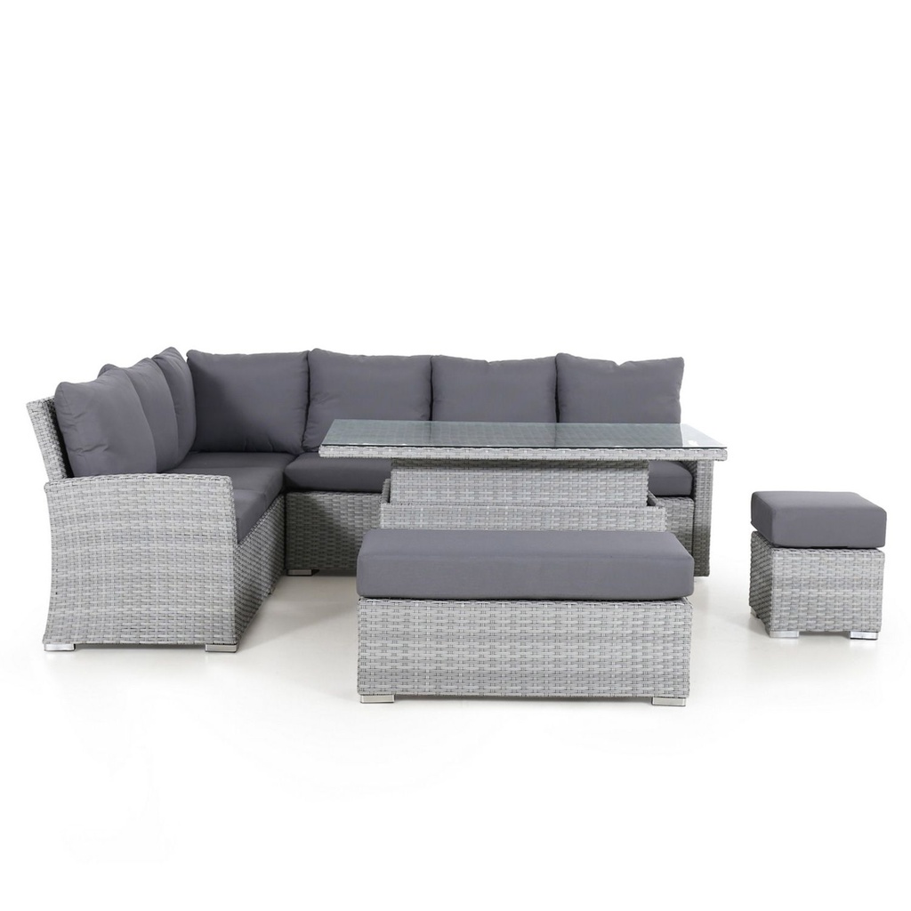 Garden furniture set ASCOT table, corner sofa, 2 ottomans