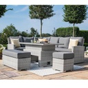 Garden furniture set ASCOT table, corner sofa, 2 ottomans