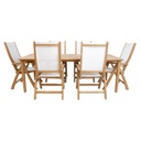 Dining set MALDIVE table, 6 foldable chairs