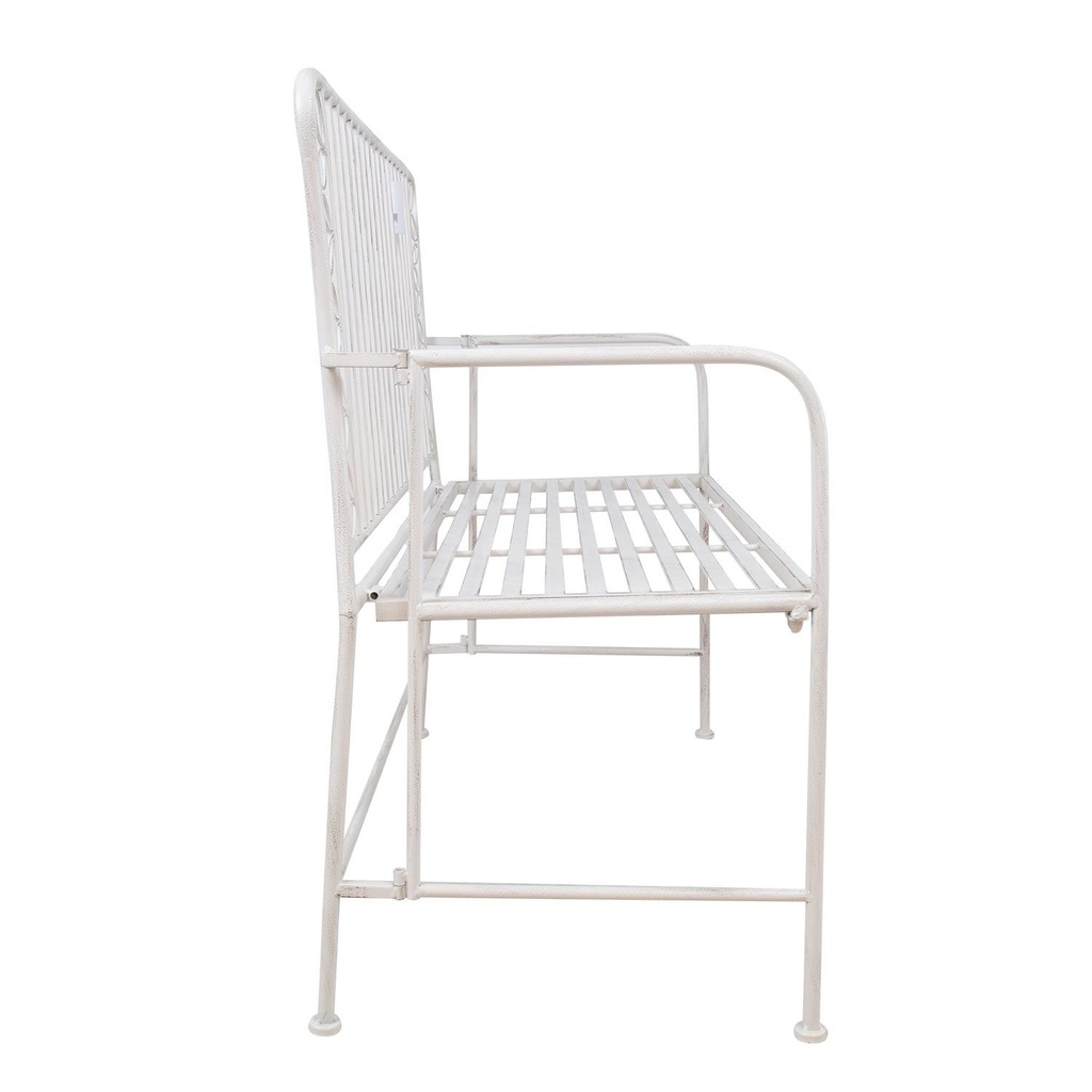 Bench JASMINE 103x50xH93cm, antique white metal