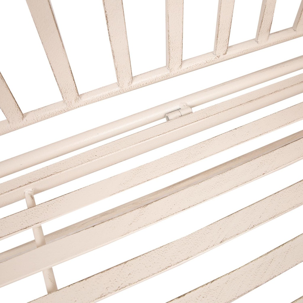 Bench JASMINE 103x50xH93cm, antique white metal