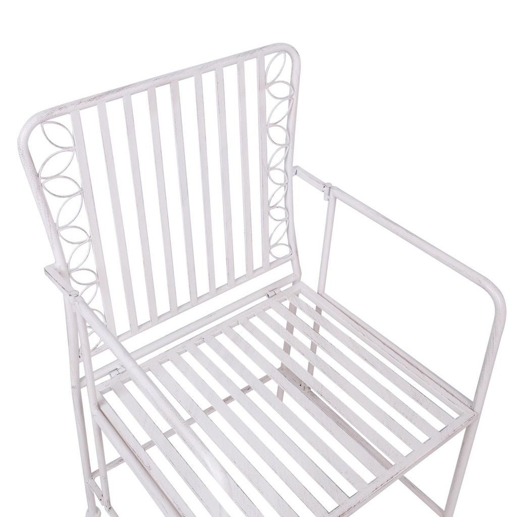 Chair JASMINE antique white metal
