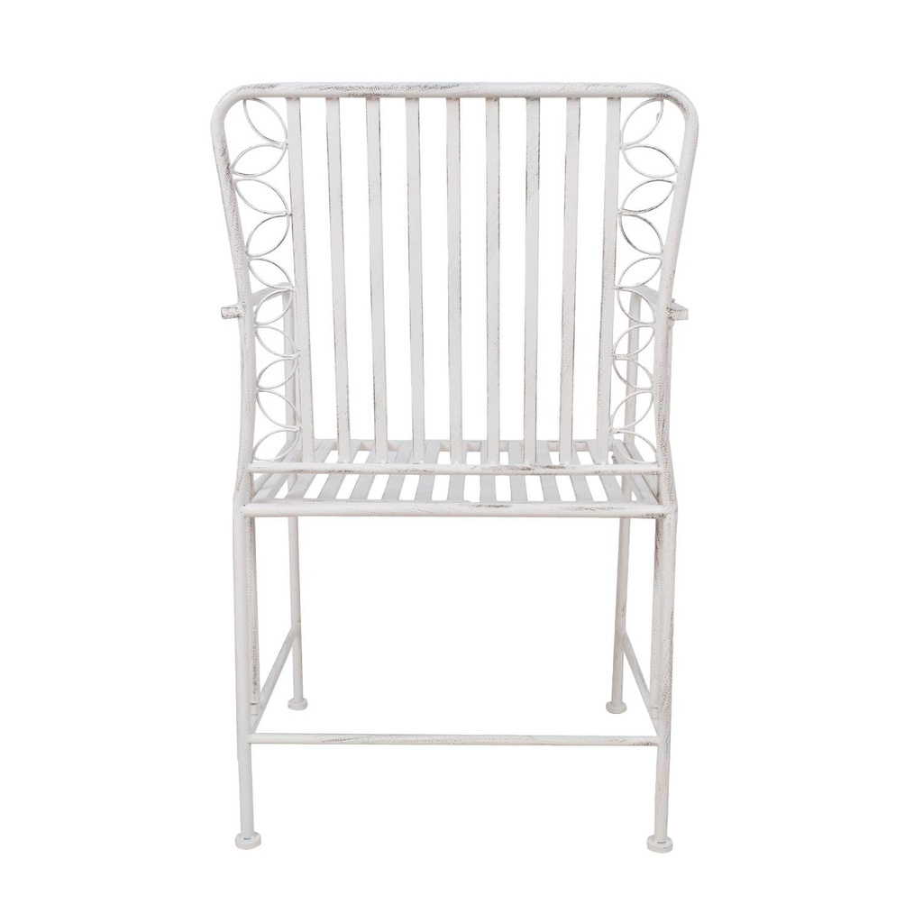 Chair JASMINE antique white metal