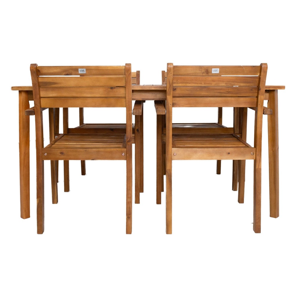Garden furniture set FORTUNA table and 4 chairs, acacia