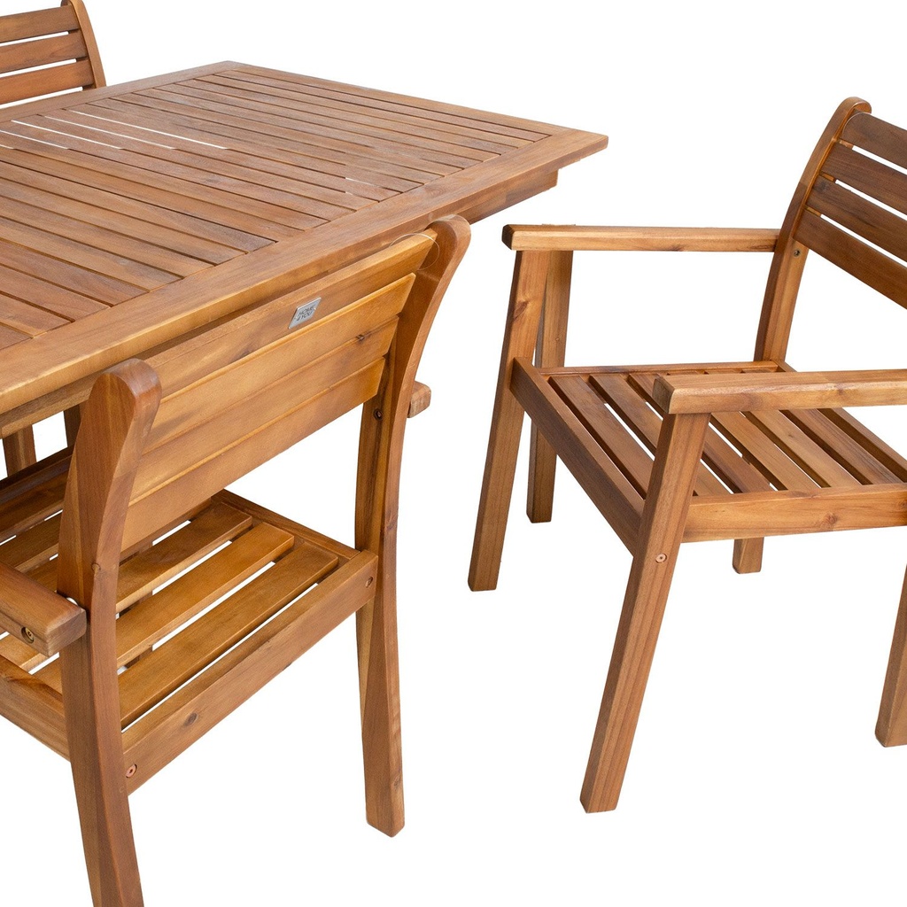 Garden furniture set FORTUNA table and 4 chairs, acacia