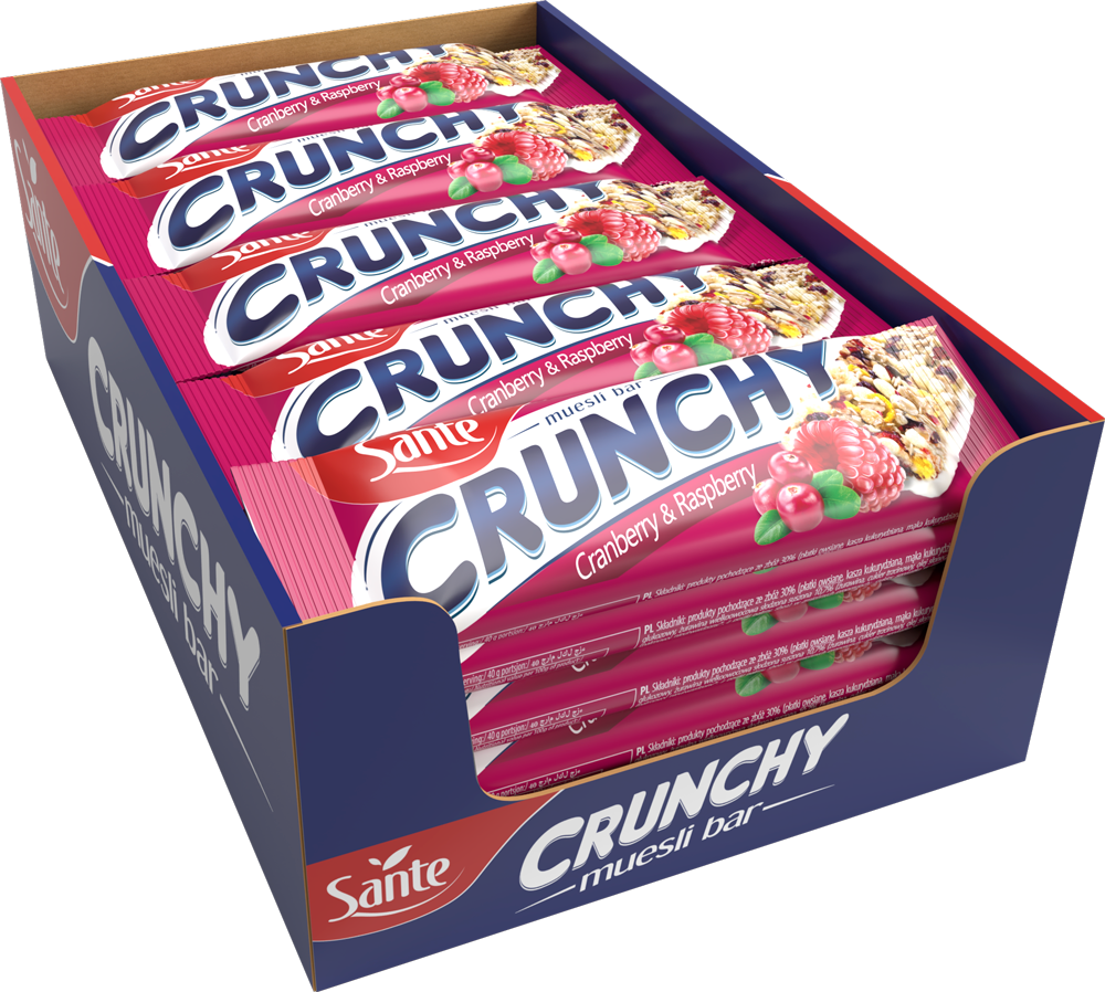 Sante Crunchy välipalapatukka karpalo-vadelma vaniljalla 40g