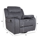 Recliner armchair GENTRY manual, grey