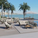 AURO ulkosohvaryhmä v1, kulmasohva + 2 pöytää, beige