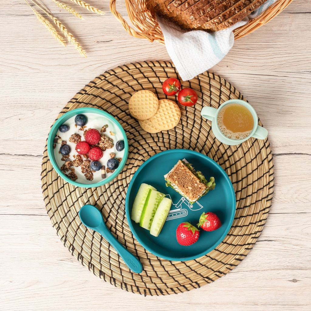 Reer silikoninen astiasto 4-osainen vihreä