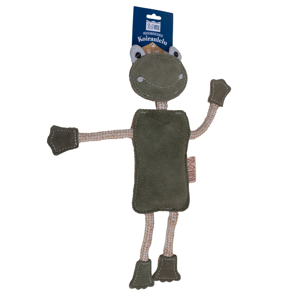 Viksu koiranlelu nahkainen sammakko 39cm