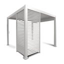 Lamelliseinä MIRADOR-111 puutarhakatokseen 4m, alumiinia 124xK238cm, valkoinen