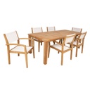 Ruokailuryhmä BALI puutarhaan, pöytä + 6 tuolia