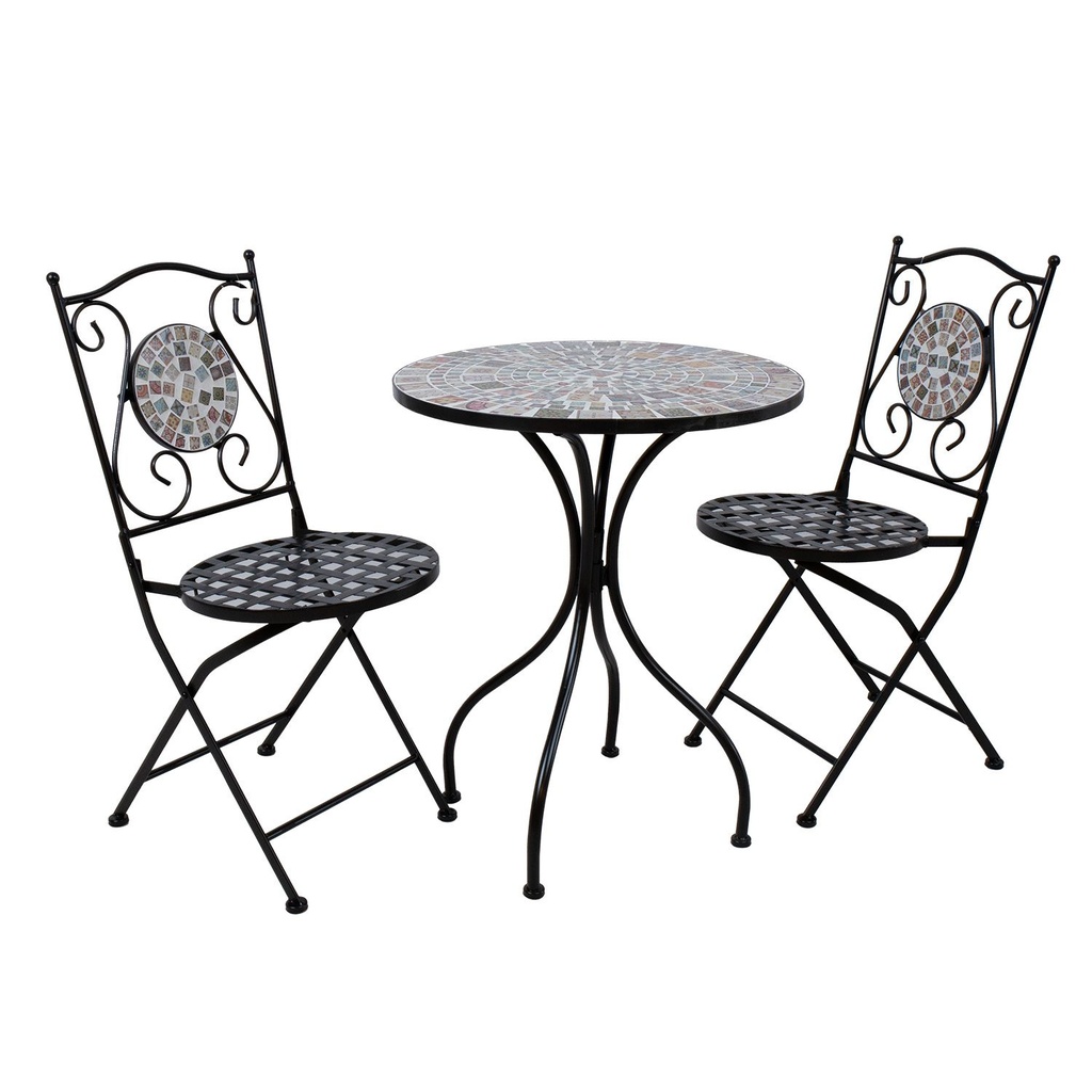 Parvekeryhmä CHECKER, pöytä ja 2 tuolia