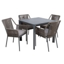 Ruokailuryhmä CARVES puutarhaan, pöytä + 4 tuolia K85 cm