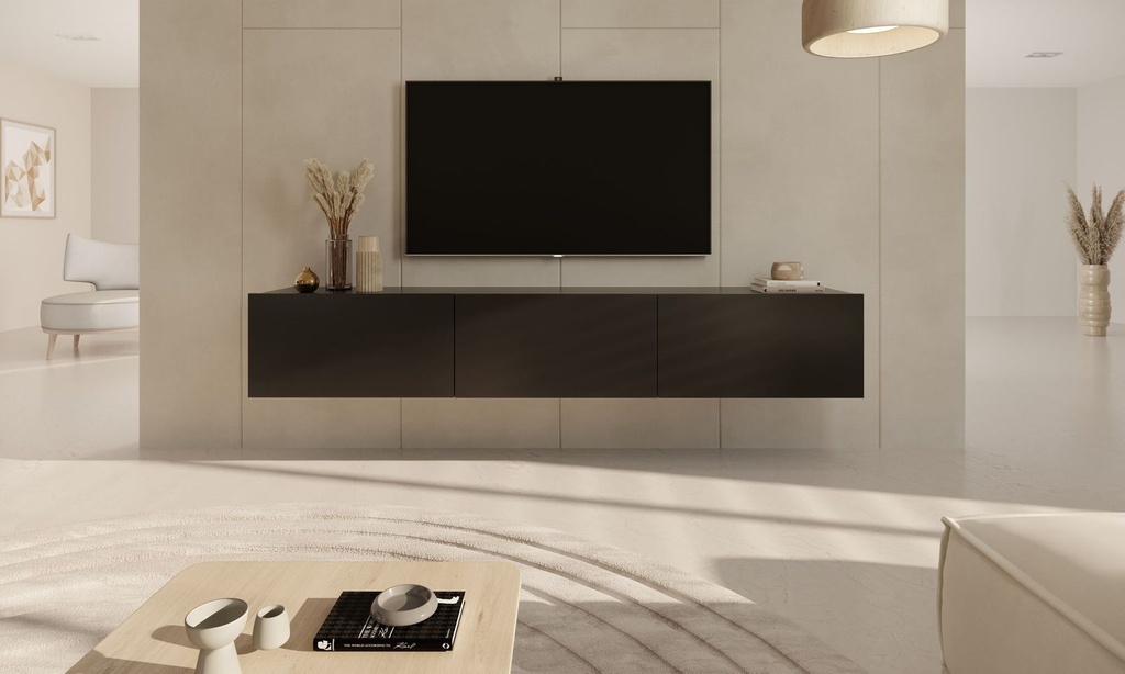 Kocot Dallas TV-taso L180 cm, musta