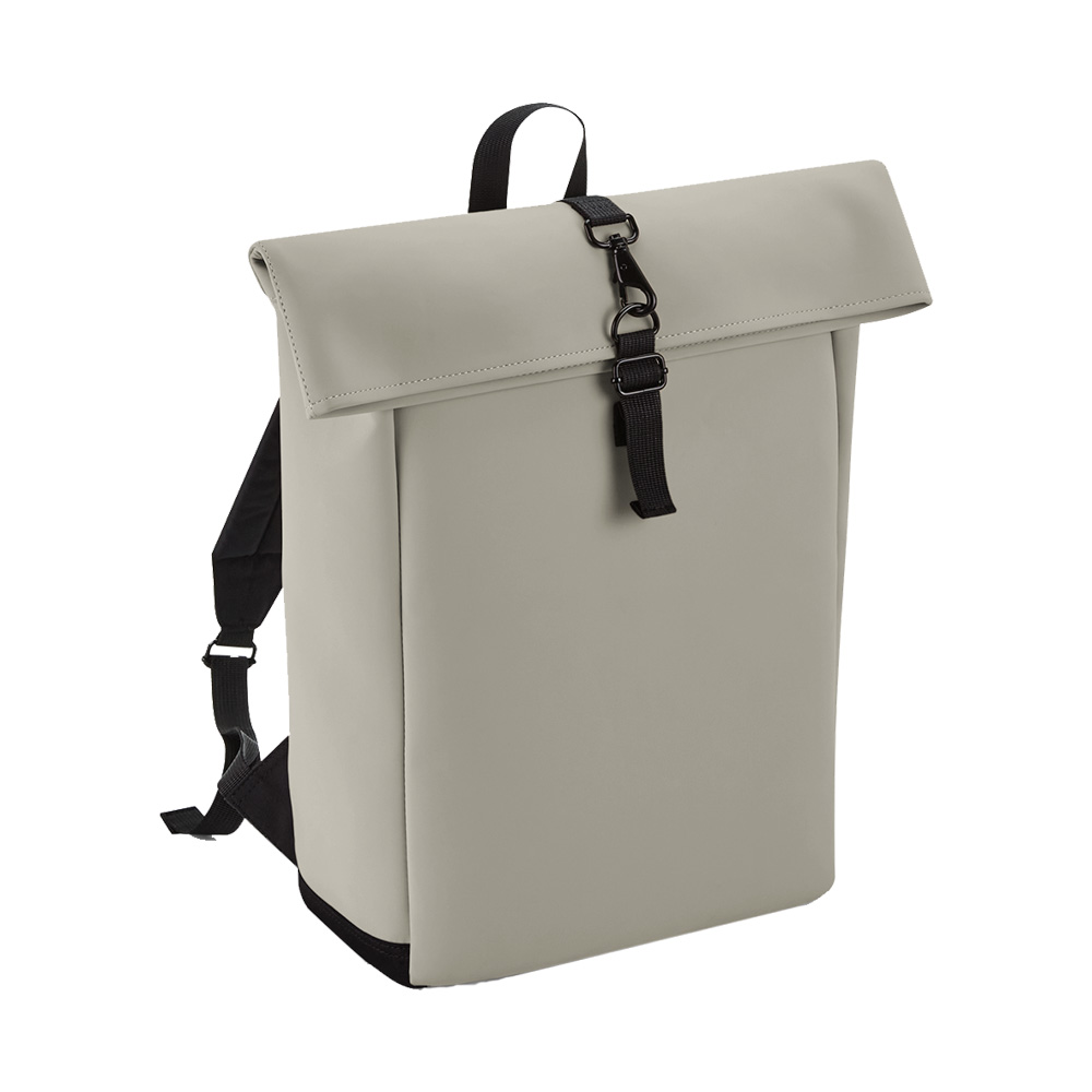 Bagbase Matte pu roll-top reppu 15 l, vaaleanharmaa