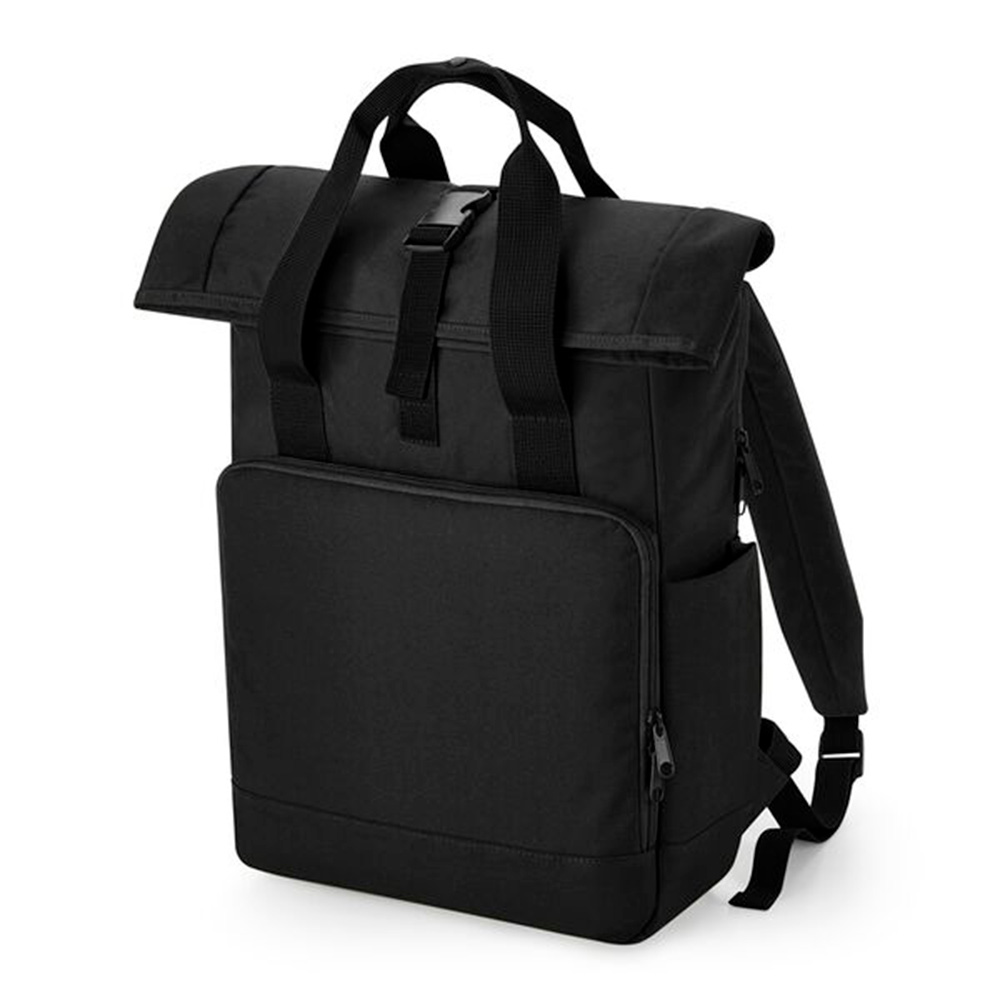 Bagbase Recycled roll-top tietokonereppu 19 l, musta