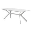 BALLENA puutarhapöytä 180x100cm, alumiini/lasi, valkoinen