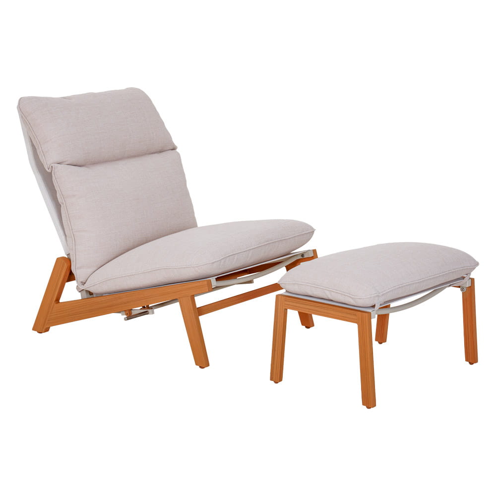 KALEM aurinkotuoli jalkarahilla, beige