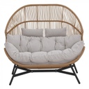 HOLAND 2 hengen jalallinen rottinkituoli, beige