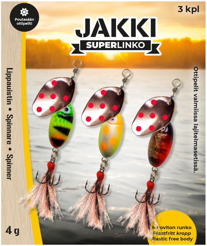 Jakki SuperLinko 4G 3 kpl lajitelma poutasää: 1128, 1068, 6031