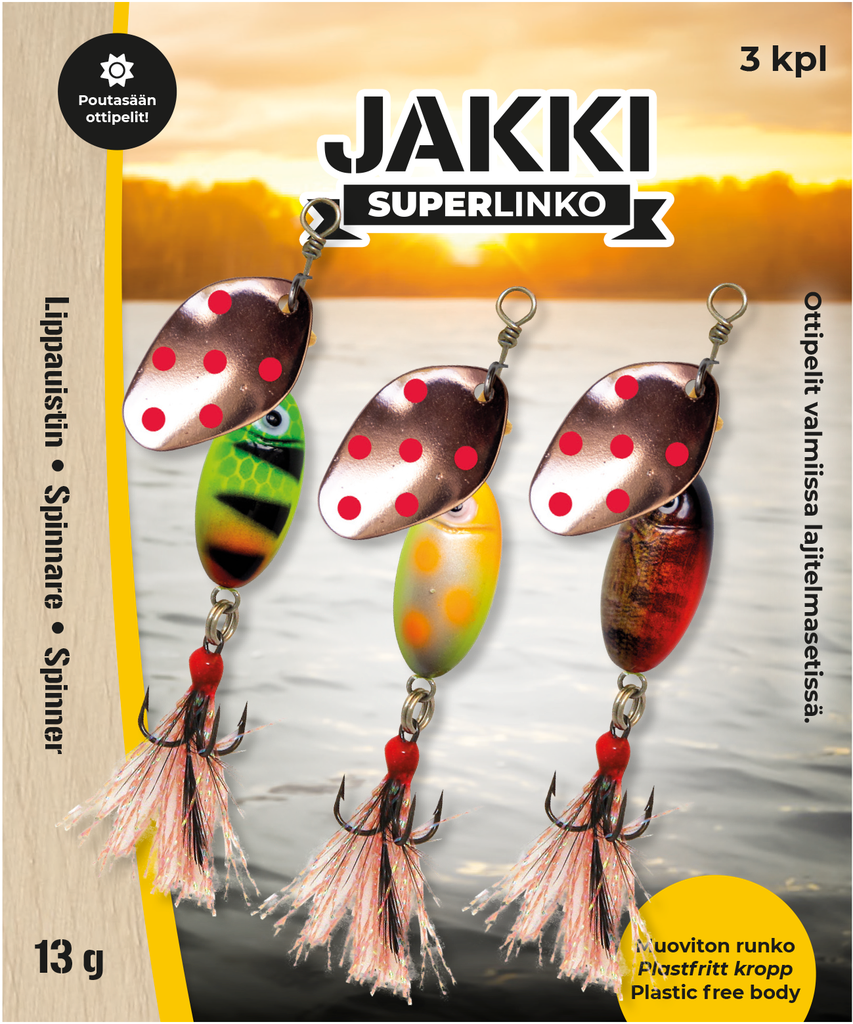 Jakki SuperLinko 13G 3 kpl lajitelma poutasää: 1128, 1168, 6031