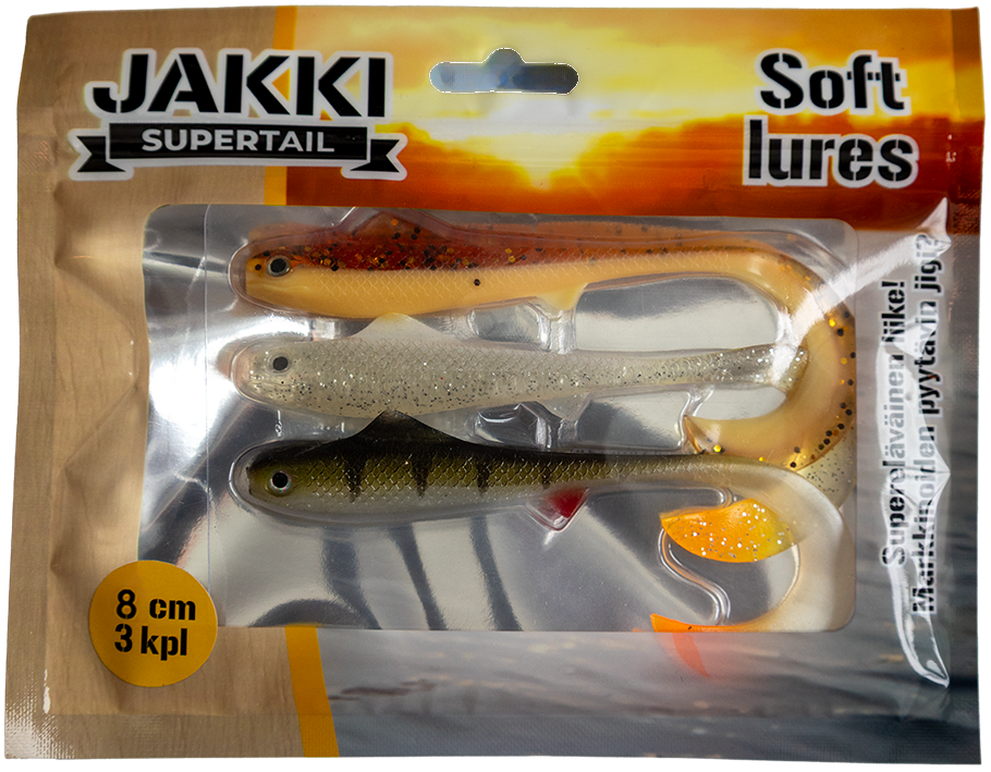 Jakki SuperTail 3kpl 8cm sadesään värisetti: 110, 111, 112