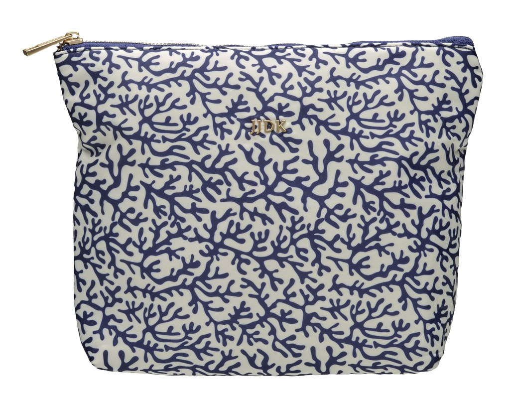 JJDK Fakarava Iso kosmetiikkalaukku, valk. Korallikuvioilla, 23x22x8 62453