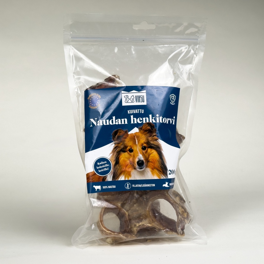 Viksu koiralle naudan henkitorvi 200g