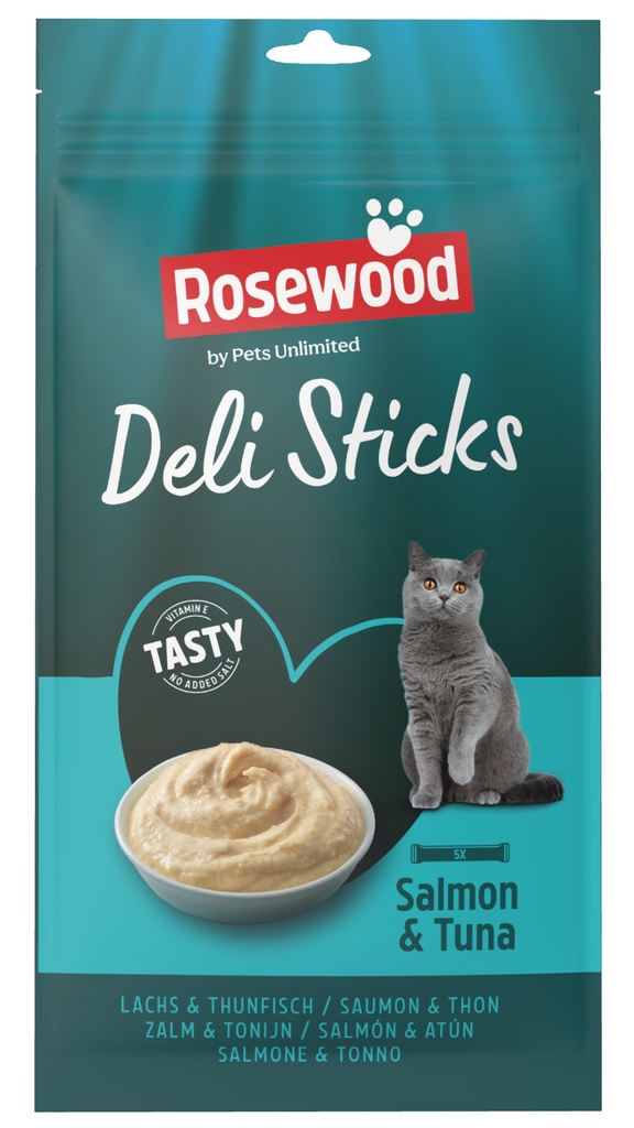 Rosewood kissan mousse-tikut lohi ja tonnikala 5x15g